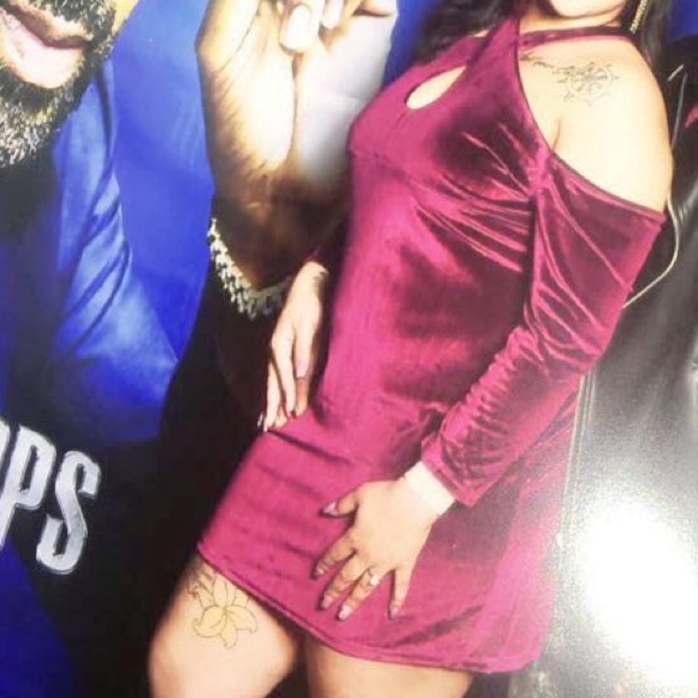 Burgundy velvet dress